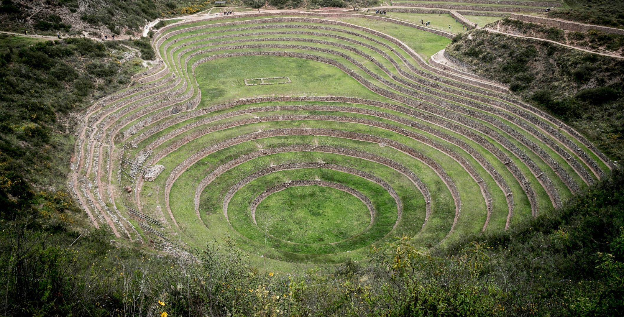 Aerial view of the Moray terraces